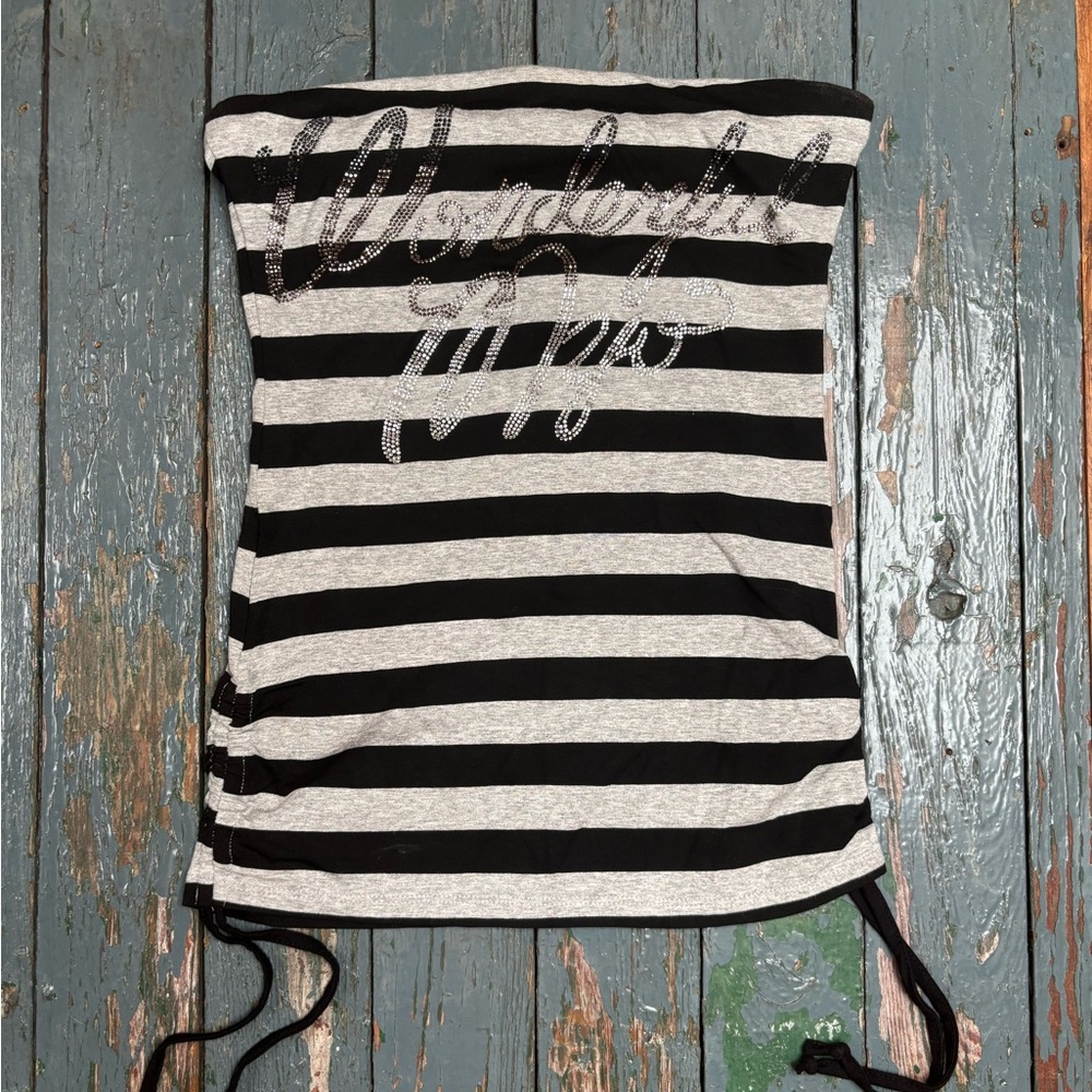 Y2K Black and Gray Tube Top